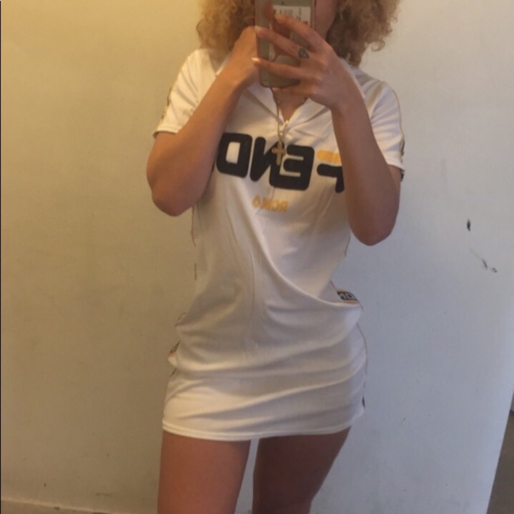 White Reworked Fendi Dress